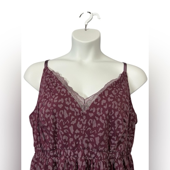 NWOT, Lane Bryant, Plus Size Cacique Cotton Chemise, 2X, Burgundy 🌙 - Picture 3 of 9